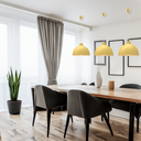Paquete de 3 lámparas de techo colgantes decorativas estilo nórdico retro de 36 cm para habitaciones y salas de estar color amarillo