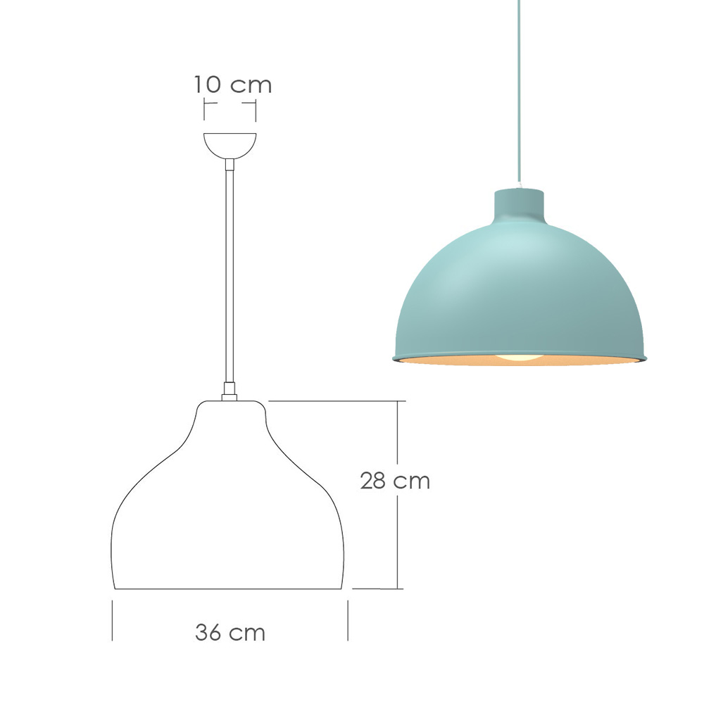 Paquete de 3 lámparas de techo colgantes decorativas estilo nórdico retro de 36 cm para habitaciones y salas de estar color azul