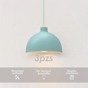 Paquete de 3 lámparas de techo colgantes decorativas estilo nórdico retro de 36 cm para habitaciones y salas de estar color azul
