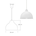 Paquete de 3 lámparas de techo colgantes decorativas estilo nórdico retro de 36 cm para habitaciones y salas de estar color blanco