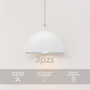 Paquete de 3 lámparas de techo colgantes decorativas estilo nórdico retro de 36 cm para habitaciones y salas de estar color blanco