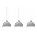 Paquete de 3 lámparas de techo colgantes decorativas estilo nórdico retro de 36 cm para habitaciones y salas de estar color gris