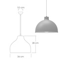 Paquete de 3 lámparas de techo colgantes decorativas estilo nórdico retro de 36 cm para habitaciones y salas de estar color gris