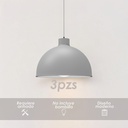 Paquete de 3 lámparas de techo colgantes decorativas estilo nórdico retro de 36 cm para habitaciones y salas de estar color gris