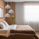 Paquete de 3 lámparas de techo colgantes decorativas estilo nórdico retro de 36 cm para habitaciones y salas de estar color gris