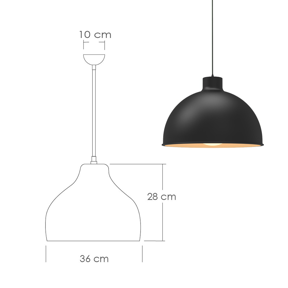 Paquete de 3 lámparas de techo colgantes decorativas estilo nórdico retro de 36 cm para habitaciones y salas de estar color negro