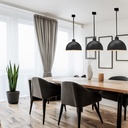 Paquete de 3 lámparas de techo colgantes decorativas estilo nórdico retro de 36 cm para habitaciones y salas de estar color negro