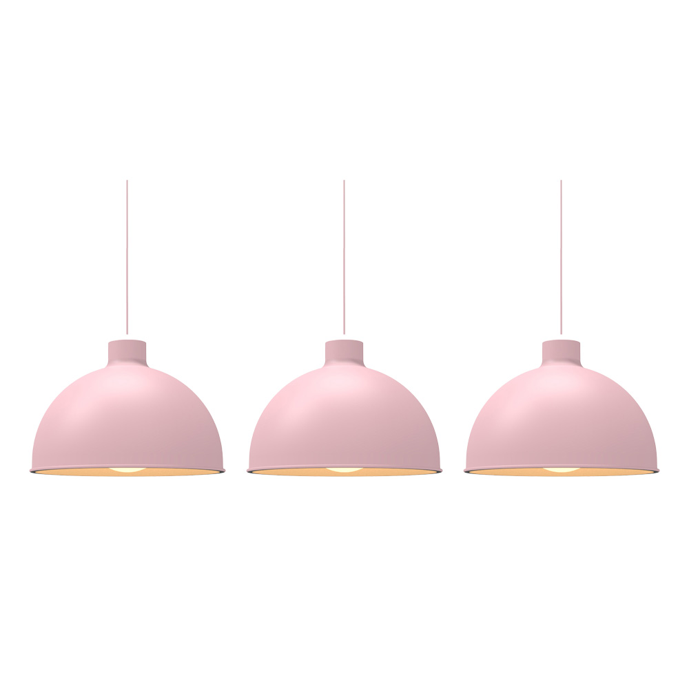 Paquete de 3 lámparas de techo colgantes decorativas estilo nórdico retro de 36 cm para habitaciones y salas de estar color rosa