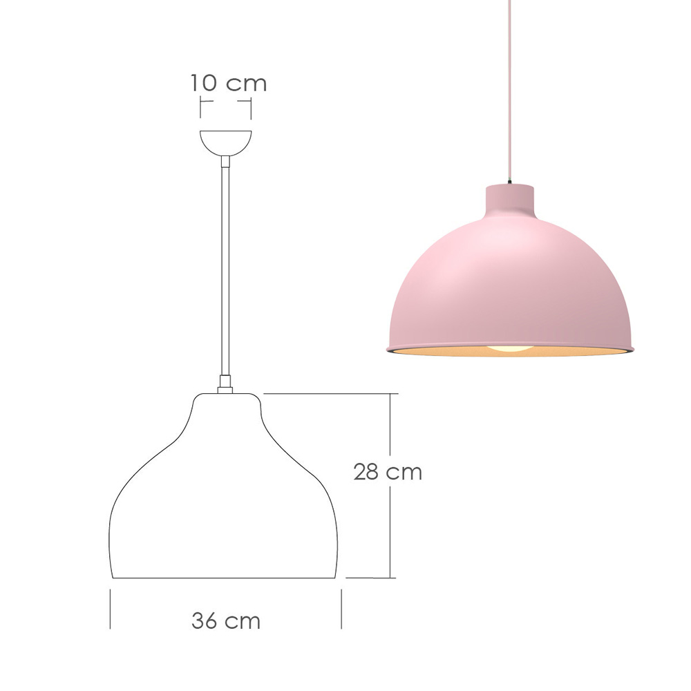 Paquete de 3 lámparas de techo colgantes decorativas estilo nórdico retro de 36 cm para habitaciones y salas de estar color rosa
