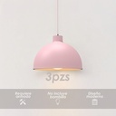 Paquete de 3 lámparas de techo colgantes decorativas estilo nórdico retro de 36 cm para habitaciones y salas de estar color rosa