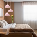Paquete de 3 lámparas de techo colgantes decorativas estilo nórdico retro de 36 cm para habitaciones y salas de estar color rosa