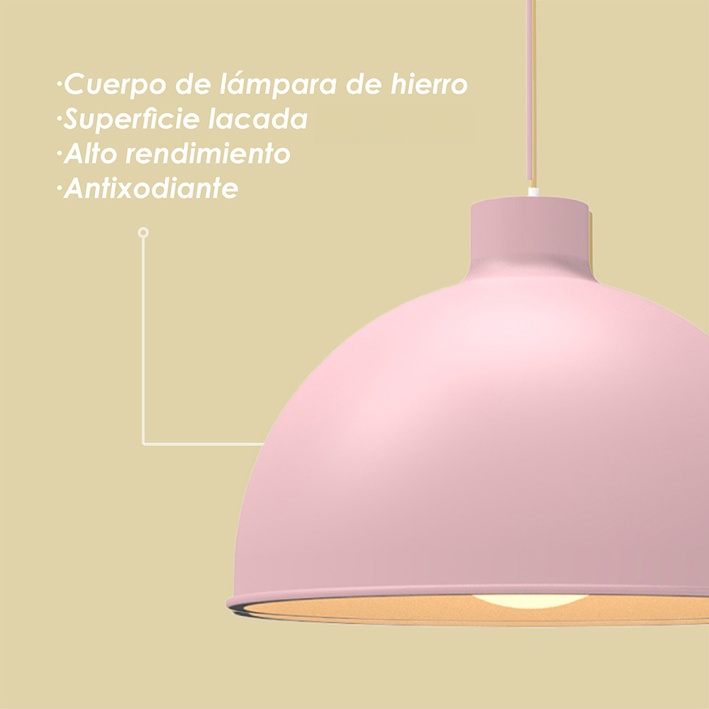 Paquete de 3 lámparas de techo colgantes decorativas estilo nórdico retro de 36 cm para habitaciones y salas de estar color rosa