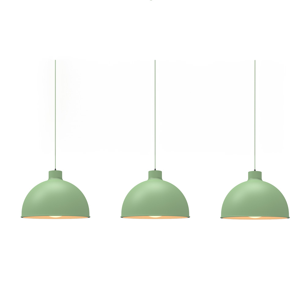 Paquete de 3 lámparas de techo colgantes decorativas estilo nórdico retro de 36 cm para habitaciones y salas de estar color verde