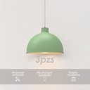Paquete de 3 lámparas de techo colgantes decorativas estilo nórdico retro de 36 cm para habitaciones y salas de estar color verde