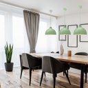 Paquete de 3 lámparas de techo colgantes decorativas estilo nórdico retro de 36 cm para habitaciones y salas de estar color verde
