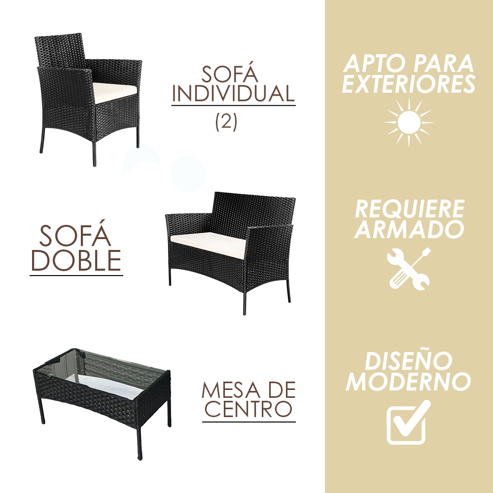 Sala de jardín (Negro con blanco)