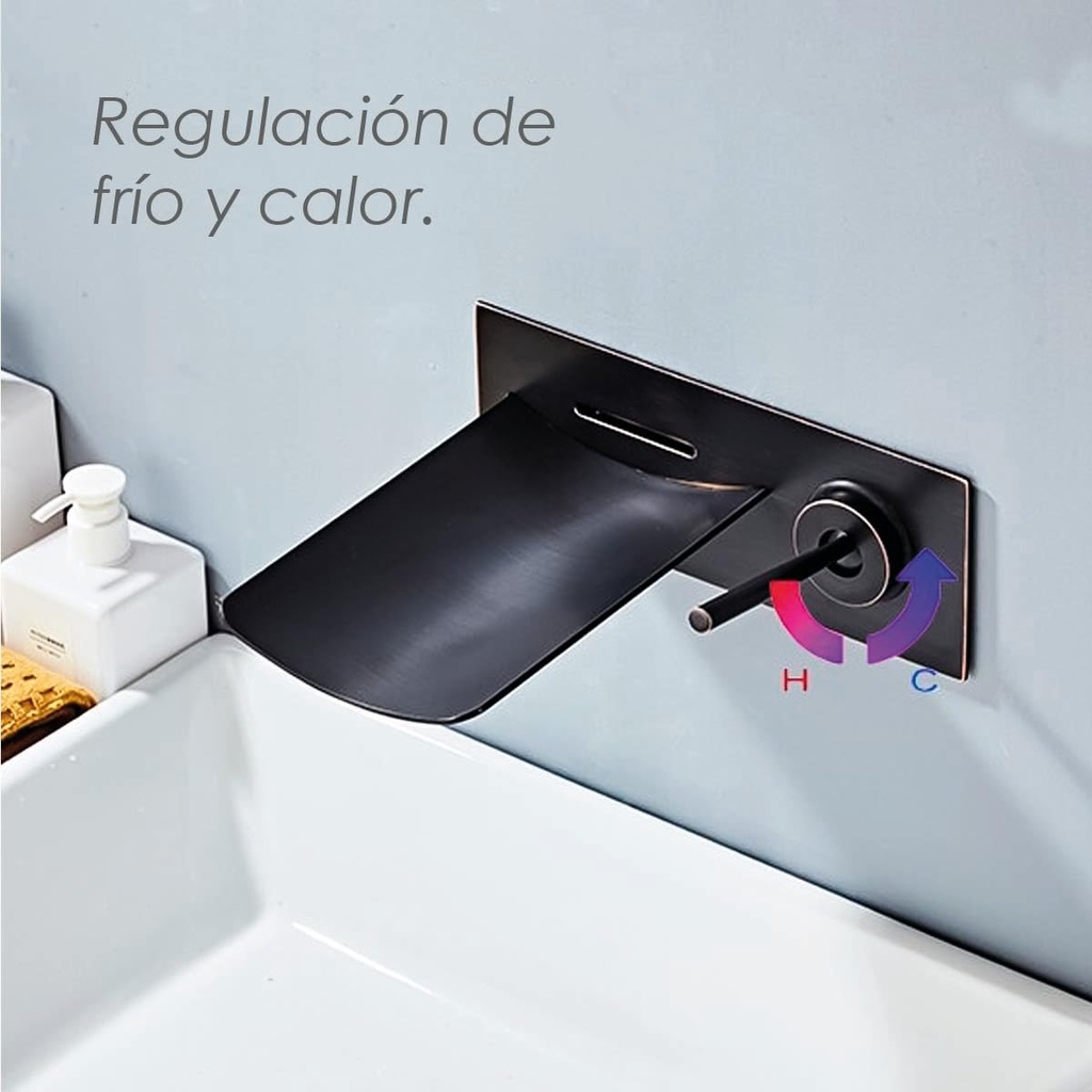 Grifo para lavabo en cascada con luz led AT333B