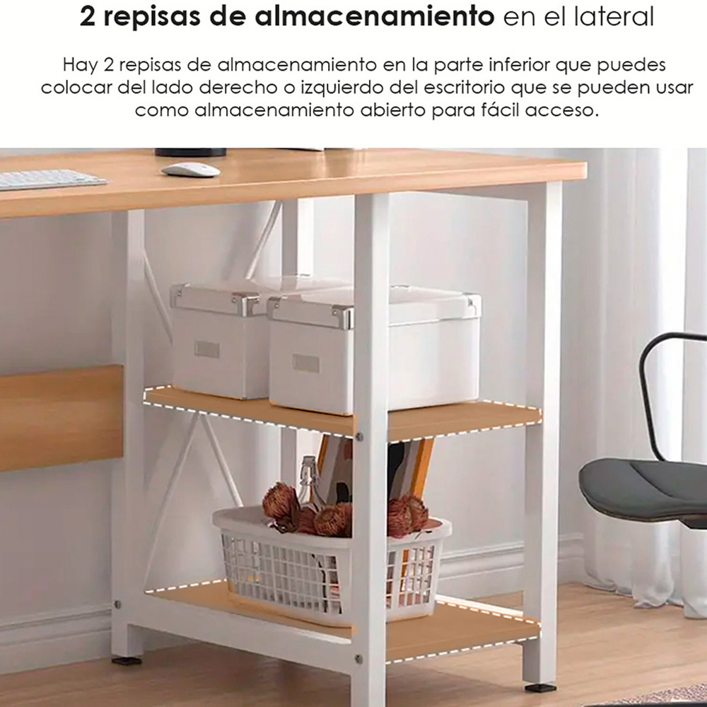 Escritorio estanteria 2 niveles Living Maple