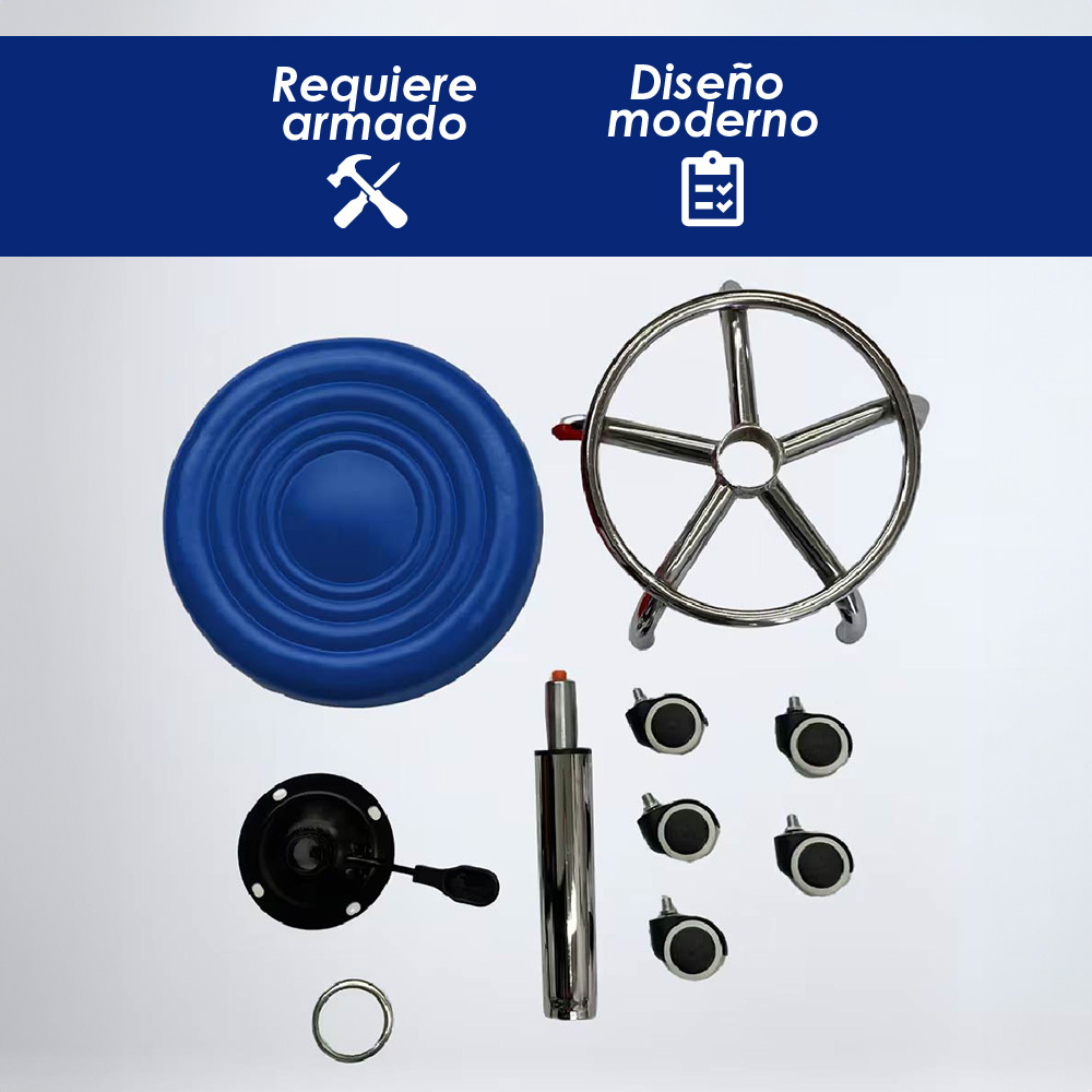 2 Taburetes Giratorios Ajustables Azul