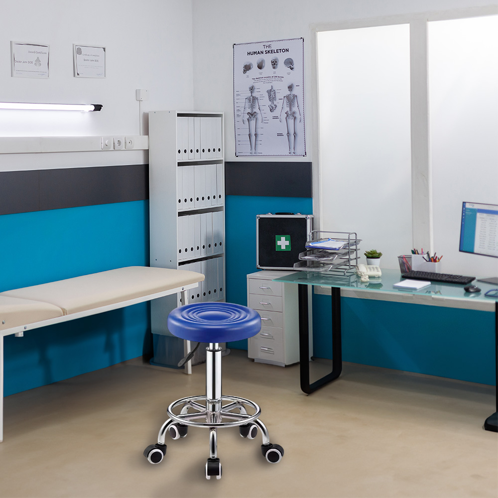 2 Taburetes Giratorios Ajustables Azul