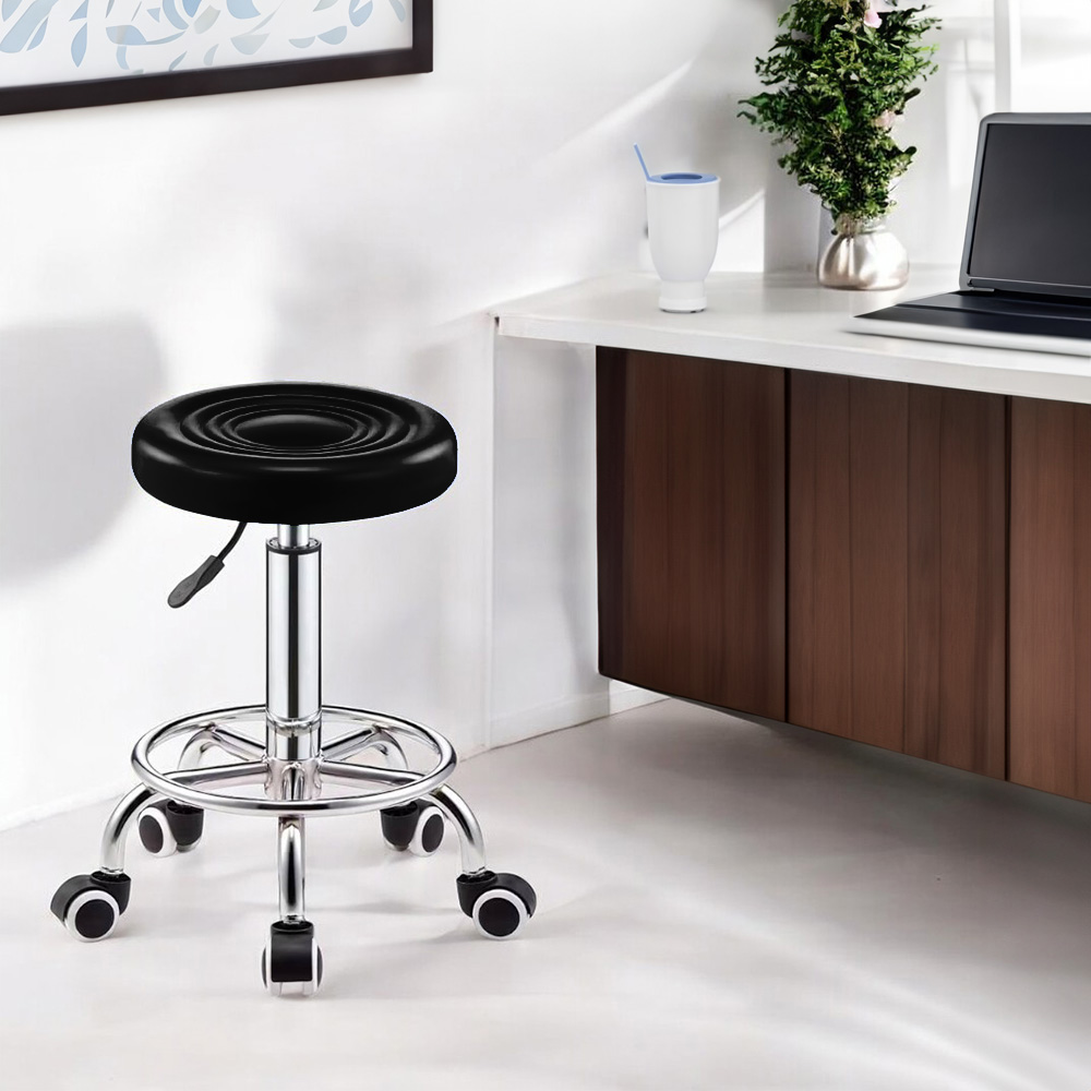 2 Taburetes Giratorios Ajustables Negro