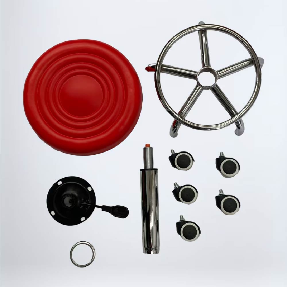 2 Taburetes Giratorios Ajustables Rojo