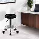 Taburete Giratorio Ajustable con ruedas Negro