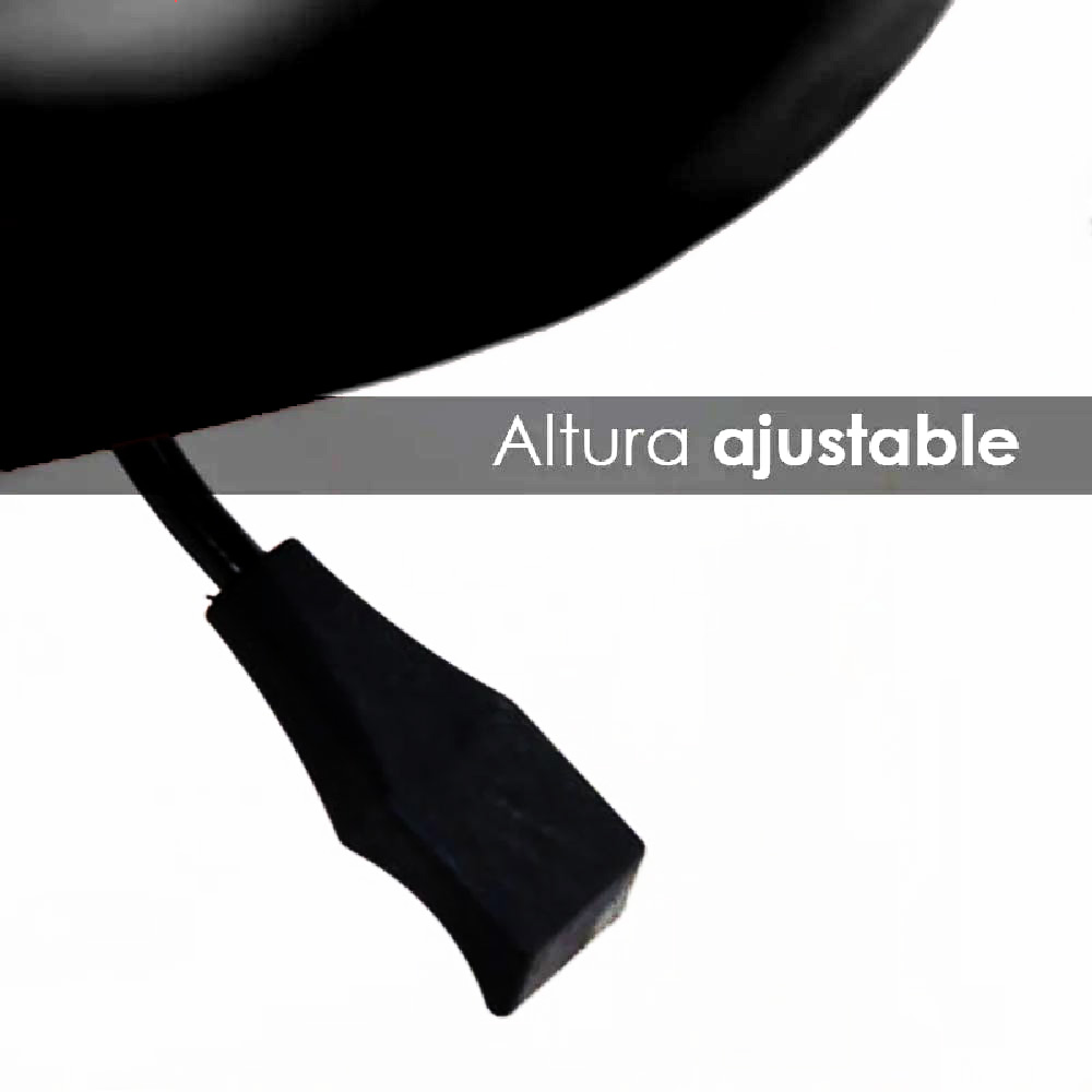 Taburete Giratorio Ajustable con ruedas Negro