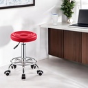 Taburete Giratorio Ajustable con ruedas Rojo