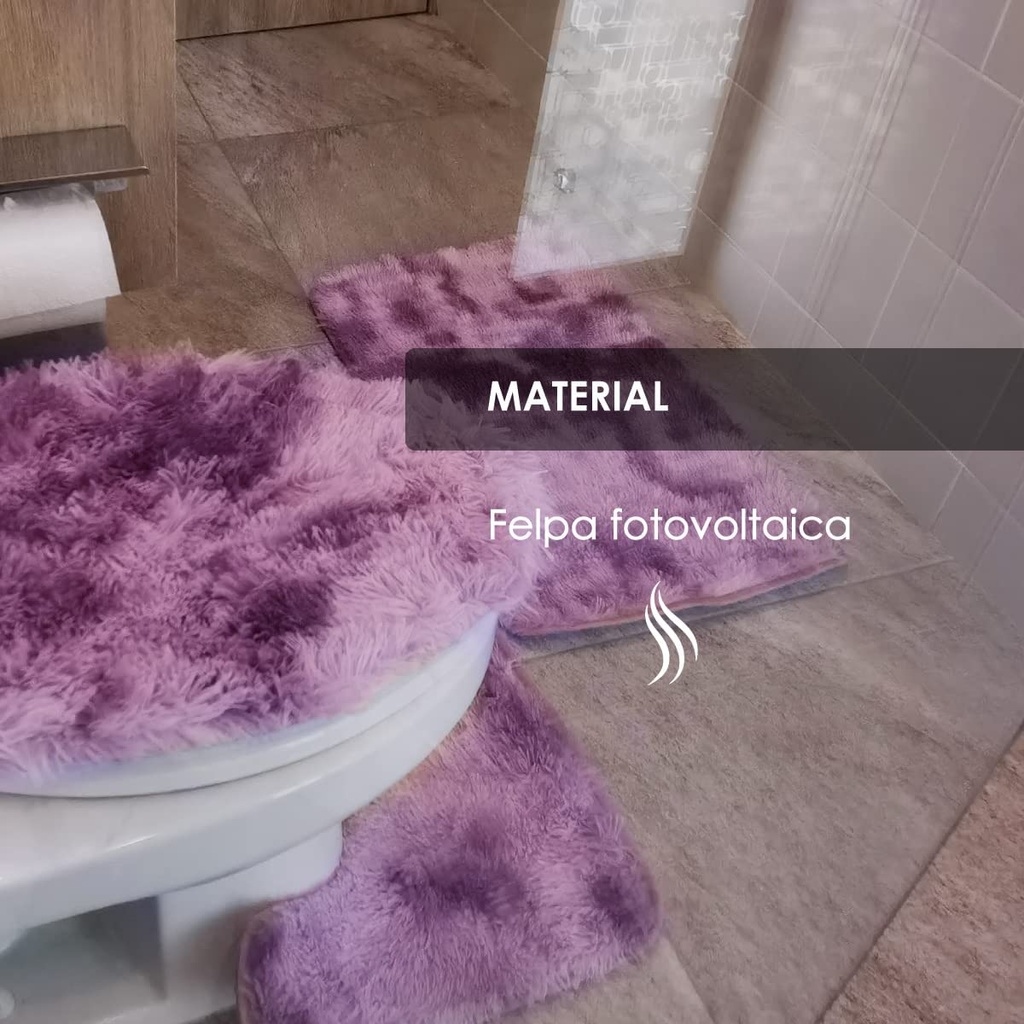 Tapete de baño juego 3 piezas alfombrillas motley Lila