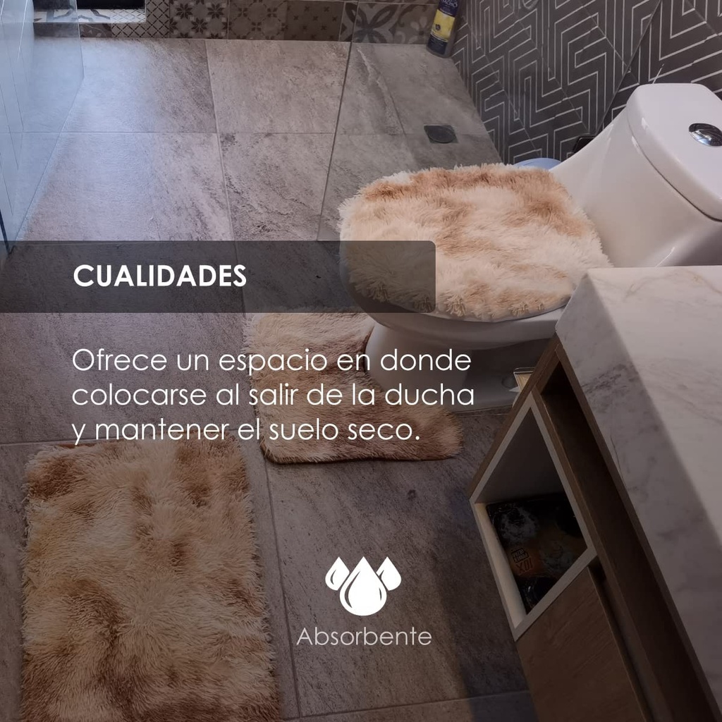 Tapete de baño juego 3 piezas alfombrillas motley Camel