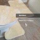 Tapete de baño juego 3 piezas alfombrillas shag Crema