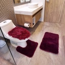 Tapete de baño juego 3 piezas alfombrillas shag uva