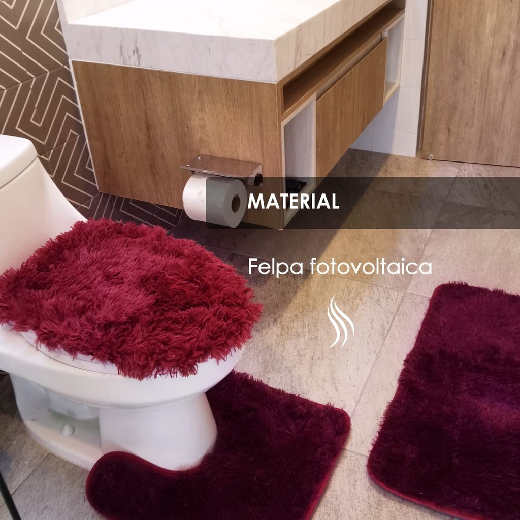 Tapete de baño juego 3 piezas alfombrillas shag uva