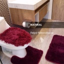 Tapete de baño juego 3 piezas alfombrillas shag uva