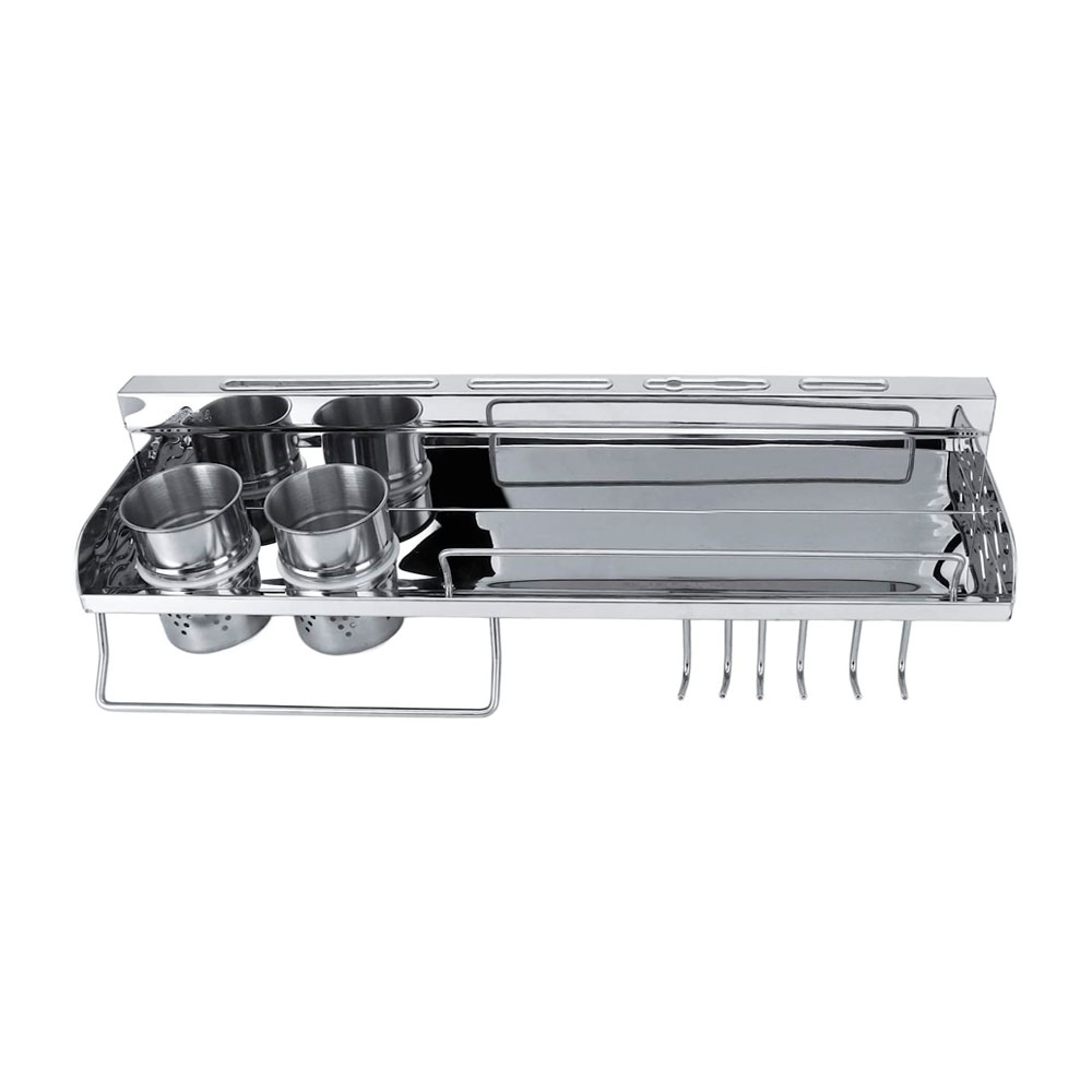 Estante de cocina con 2 vasos y 8 ganchos