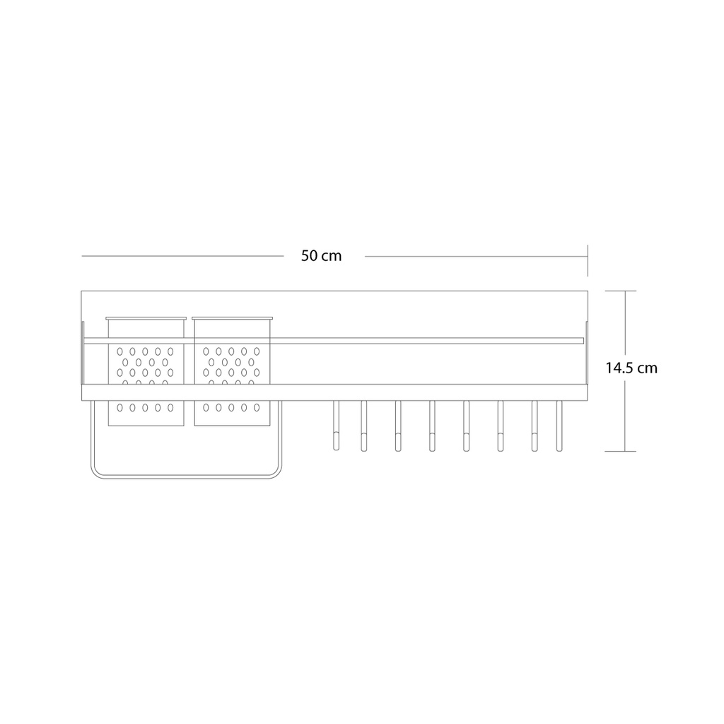 Estante de cocina con 2 vasos y 8 ganchos