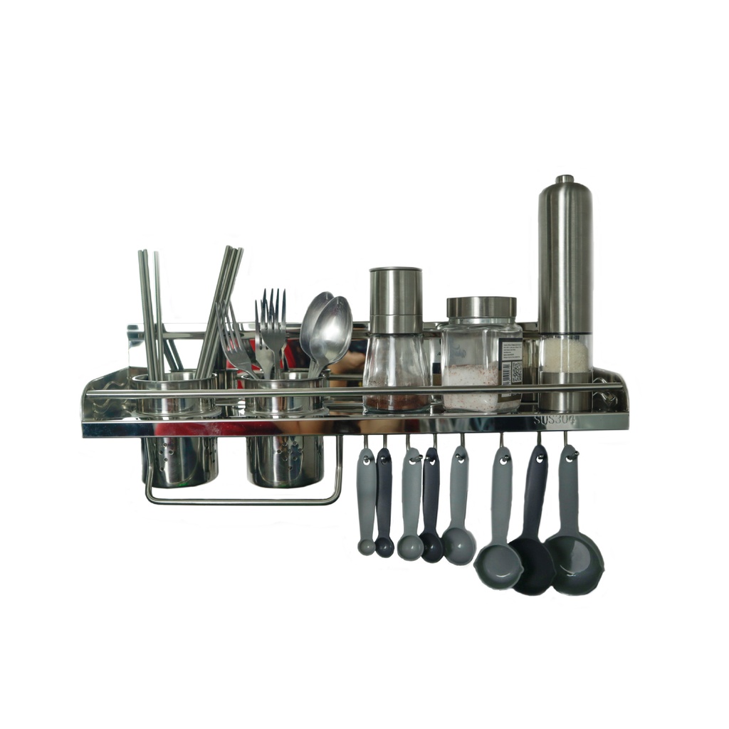 Estante de cocina con 2 vasos y 8 ganchos