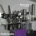 Estante de cocina con 3 vasos y 12 ganchos