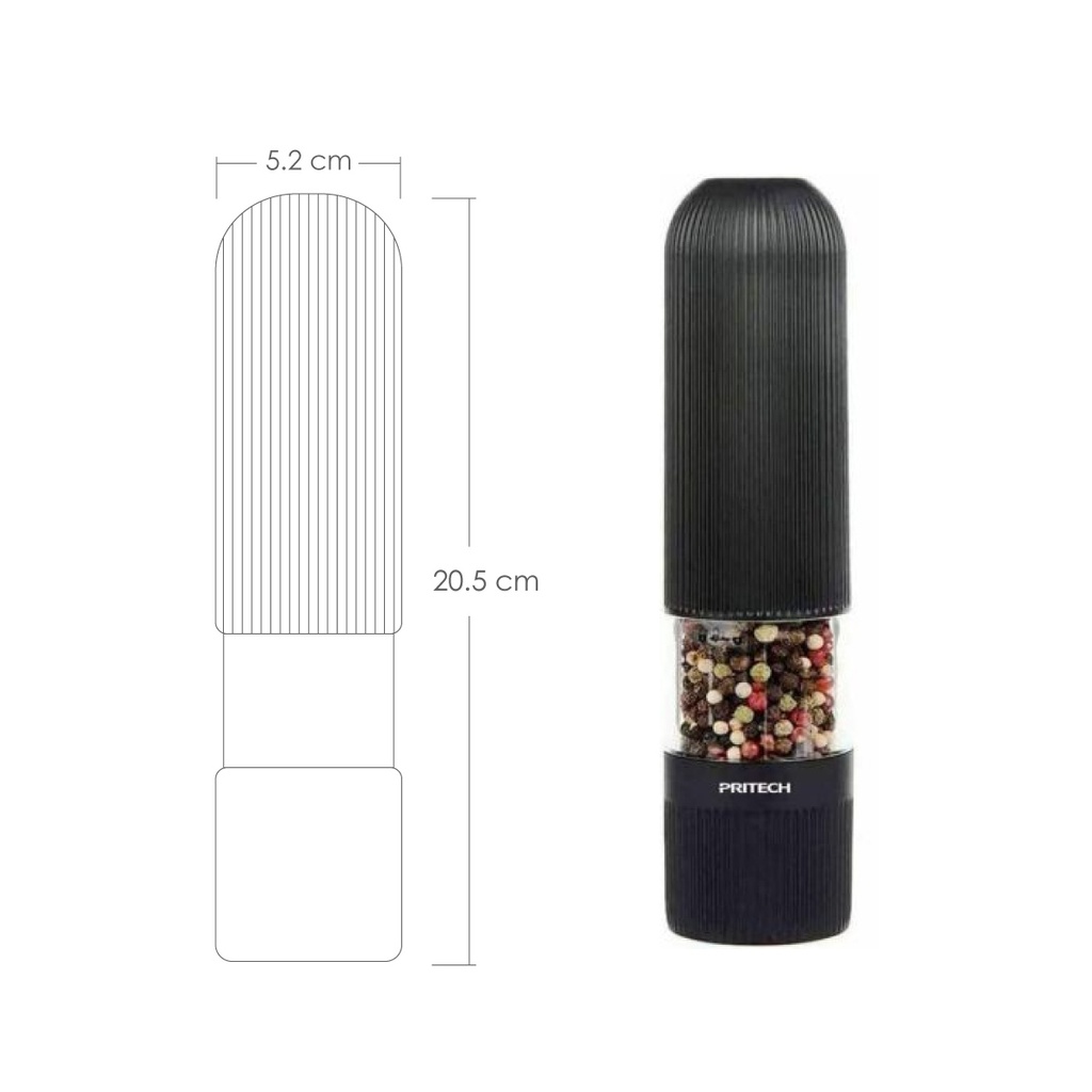 Molinillo de sal y pimienta el cítrico molino para especias de ABS con luz led