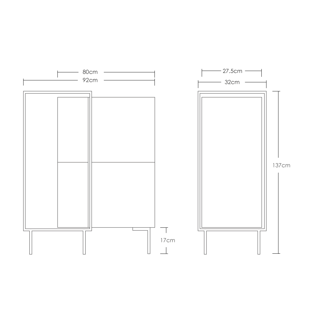 Credenza bufetera con estructura (azul)