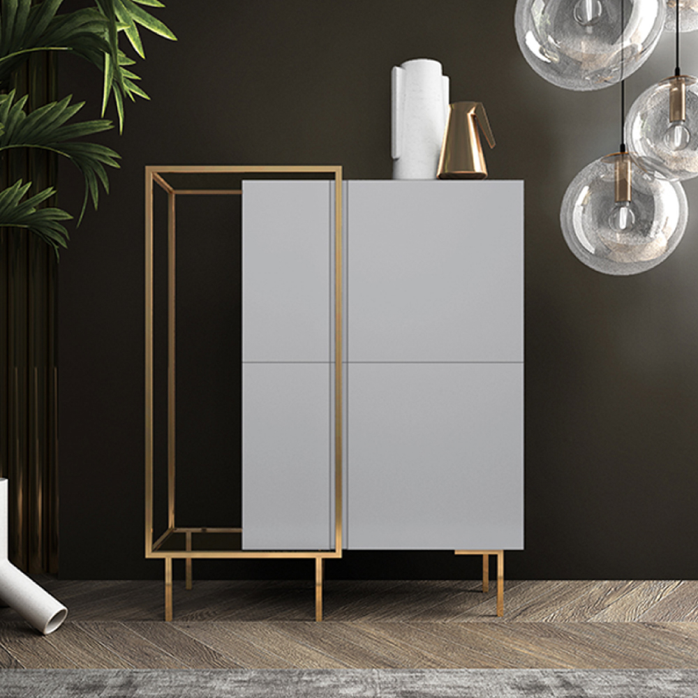 Credenza bufetera con estructura gris