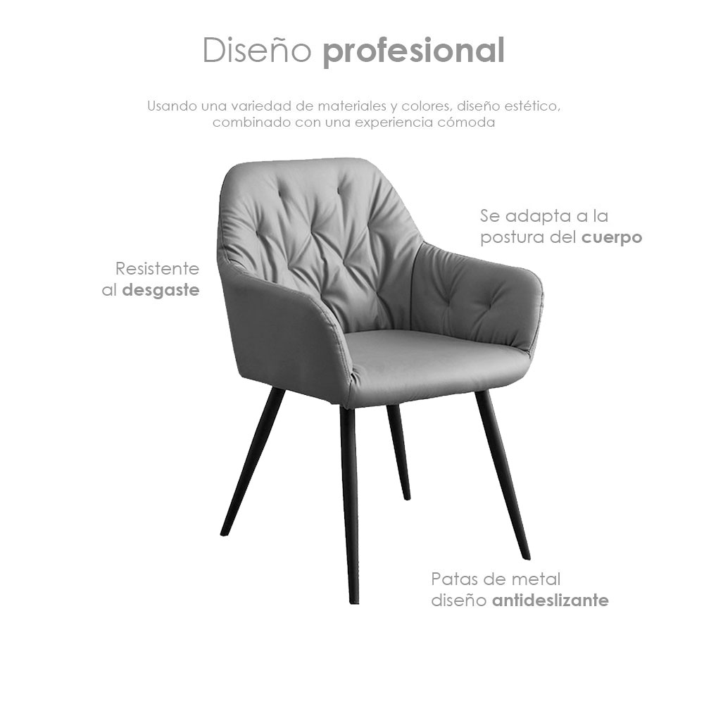 2 Sillas de comedor Valencia Gris