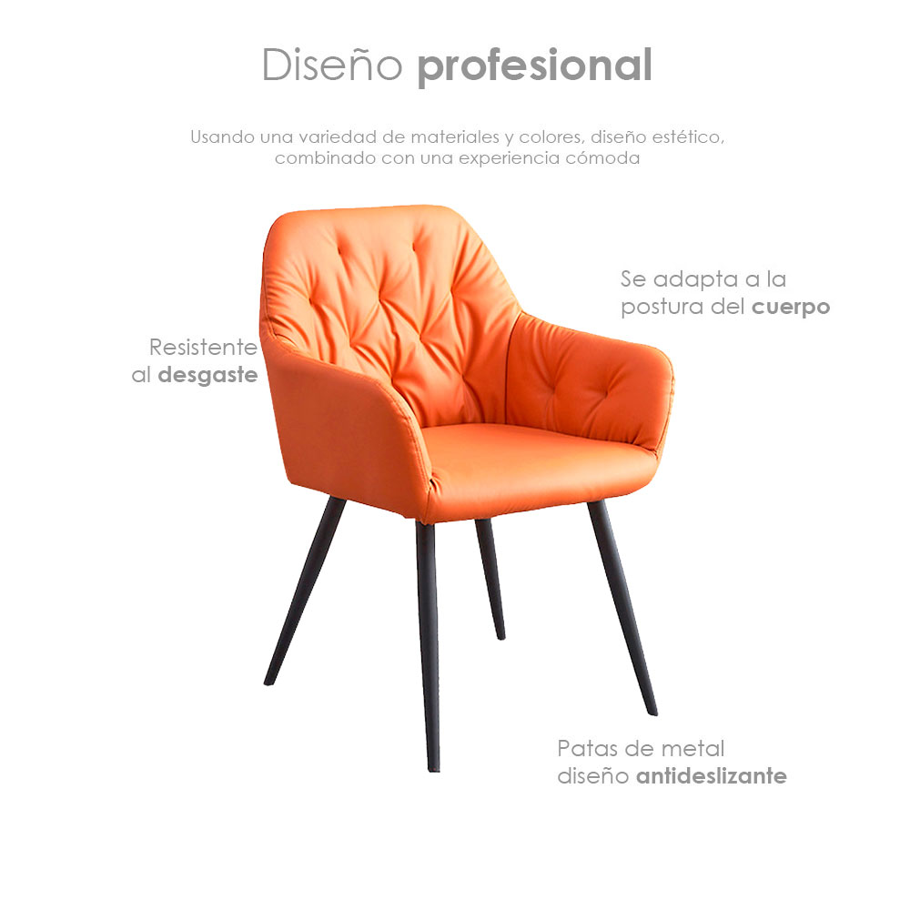 Silla de comedor Valencia/Naranja