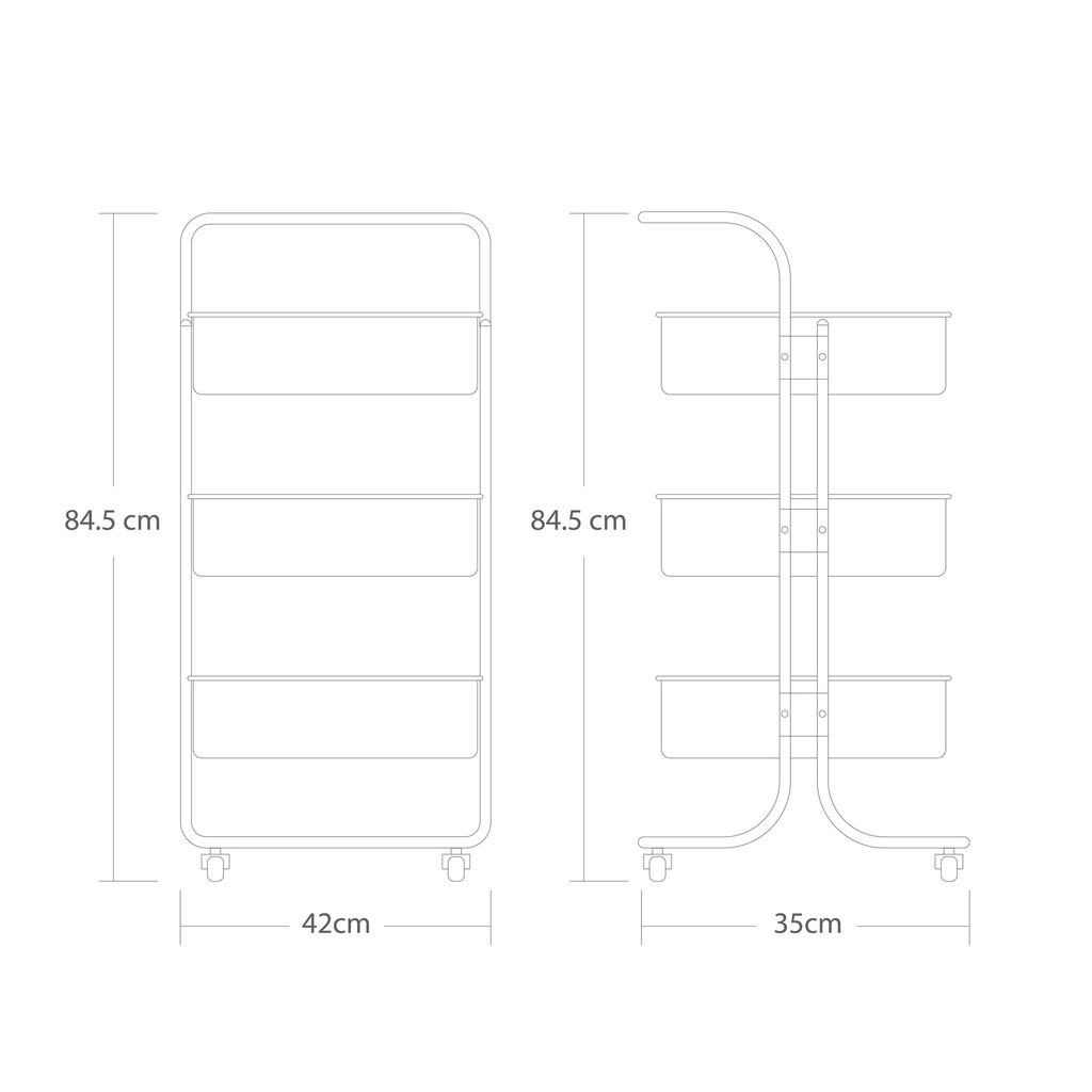 Carrito multifuncional organizador de plástico Azul
