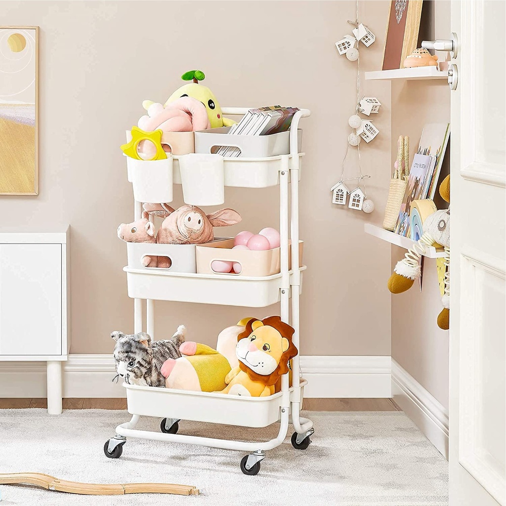 Carrito multifuncional organizador de plástico Blanco