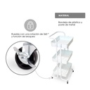 Carrito multifuncional organizador de plástico Blanco