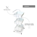 Carrito multifuncional organizador de plástico Blanco