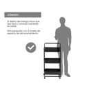 Carrito multifuncional organizador de plástico Negro