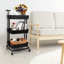 Carrito multifuncional organizador de plástico Negro